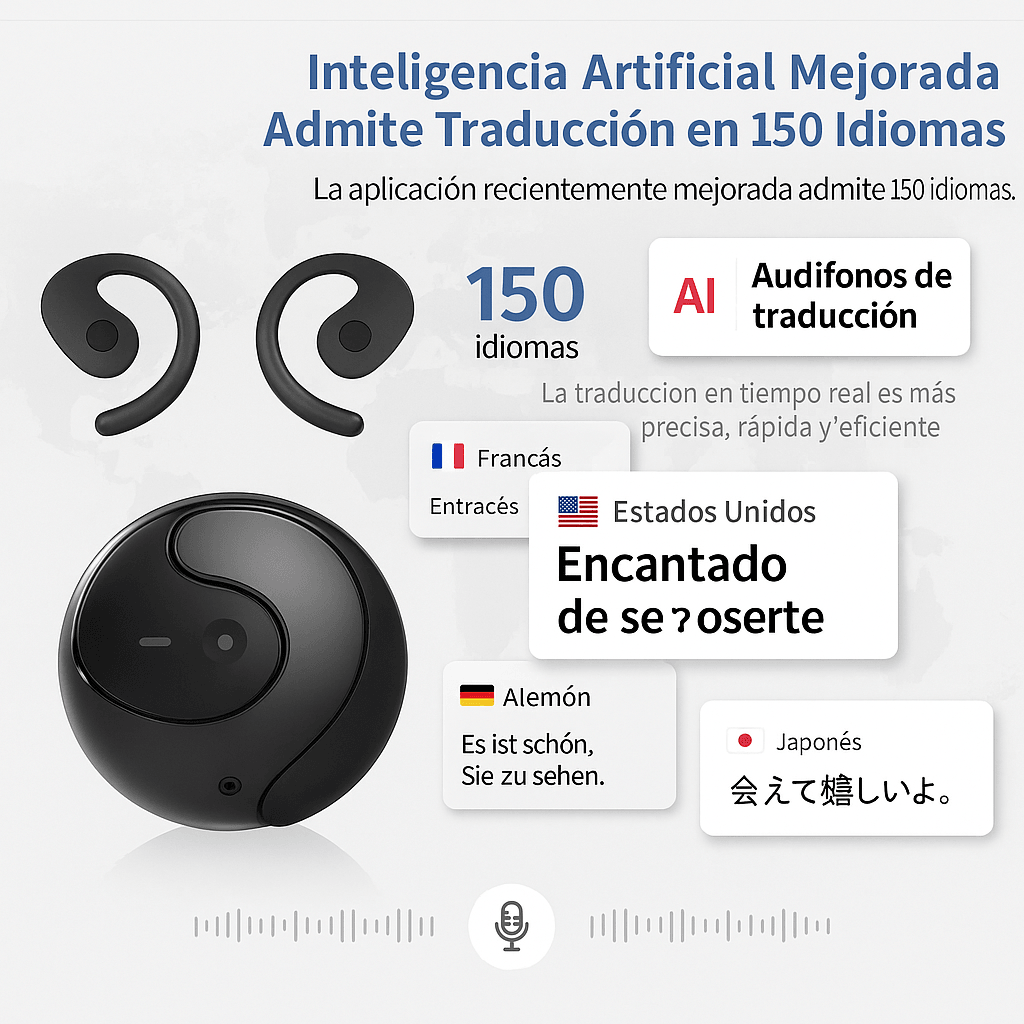 Auriculares Bluetooth de traducción con Inteligencia Artificial+Obsequio