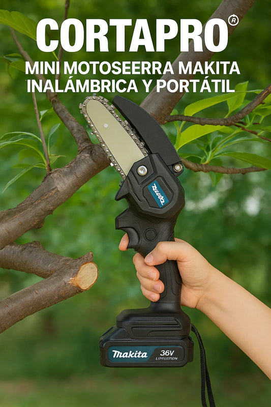 CortaPro® Mini motosierra Makita inalámbrica y portátil