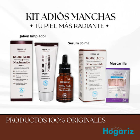 Abrir elemento multimedia 2 en una ventana modal  Abrir elemento multimedia 3 en una ventana modal  Abrir elemento multimedia 4 en una ventana modal Kit Adiós Manchas ✨ : Serum + Jabón Acido Kojico y Niacinamida